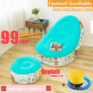Fauteuil Gonflable Moderne + Repose-pieds moderne