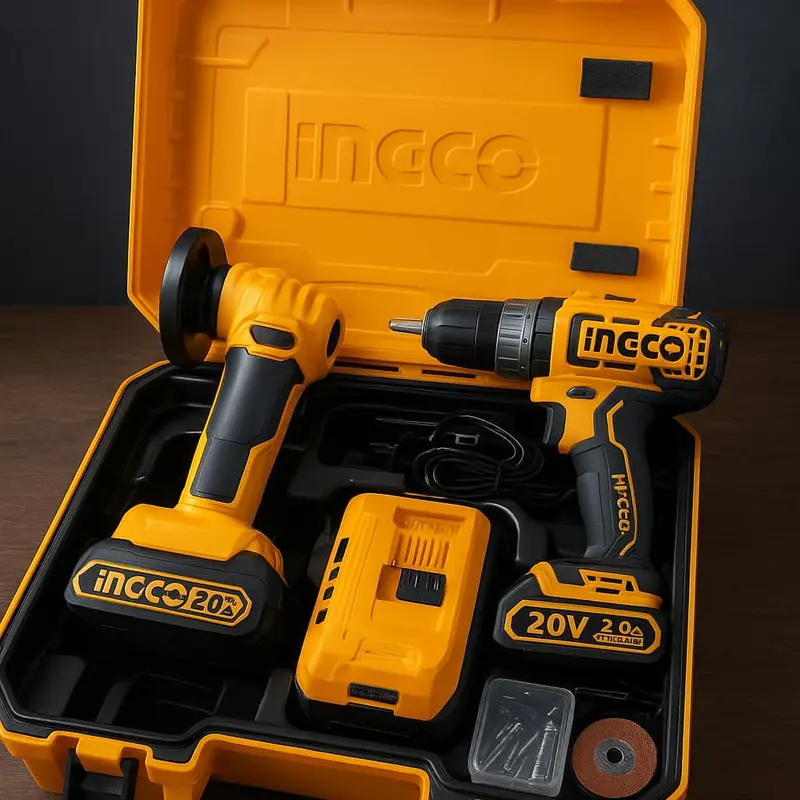 Valise visseuse Meule a disque INGCO avec tous les accessoires double batterie