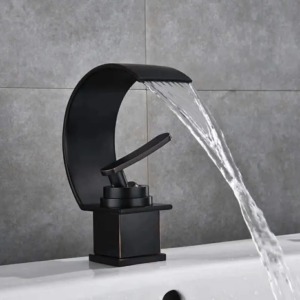 mitigeur de lavabo cascade noir mat modern VIGO
