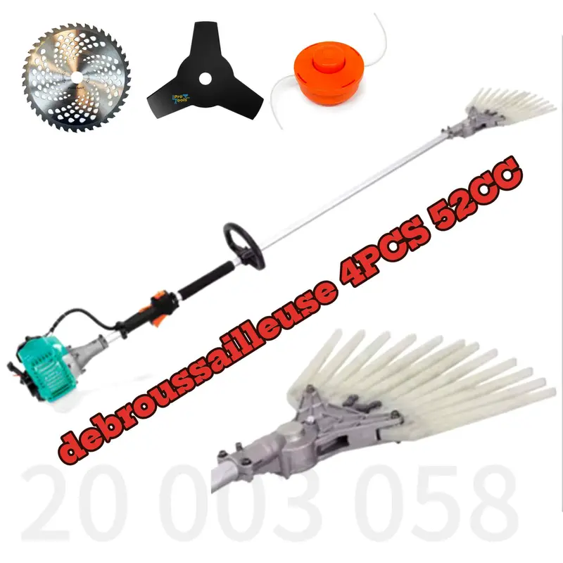 Pack complet débroussailleuse essence 52cc avec 4 pièces