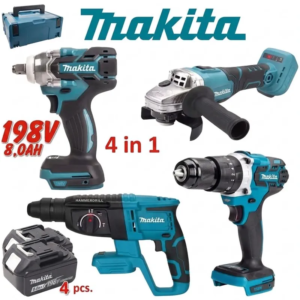 valise 4 pcs makita - 2 batteries 198V