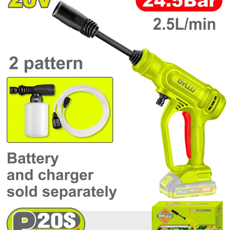 Pistolet Lavage 25Bar 2.5L/min avec batterie 20V DYLLU