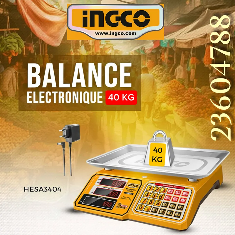 Balance Professionnelle INGCO – Capacité 40 KG