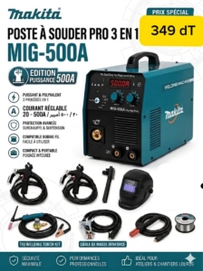 POSTE SOUDURE 500A MAKITA MIG/TIG/MMA