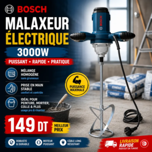 Malaxeur Électrique Professionnel BOSCH Haute Performance – 3000W (GRW 3000-1)