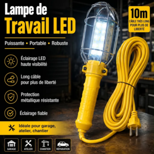 lampe led travail avec cable 10M